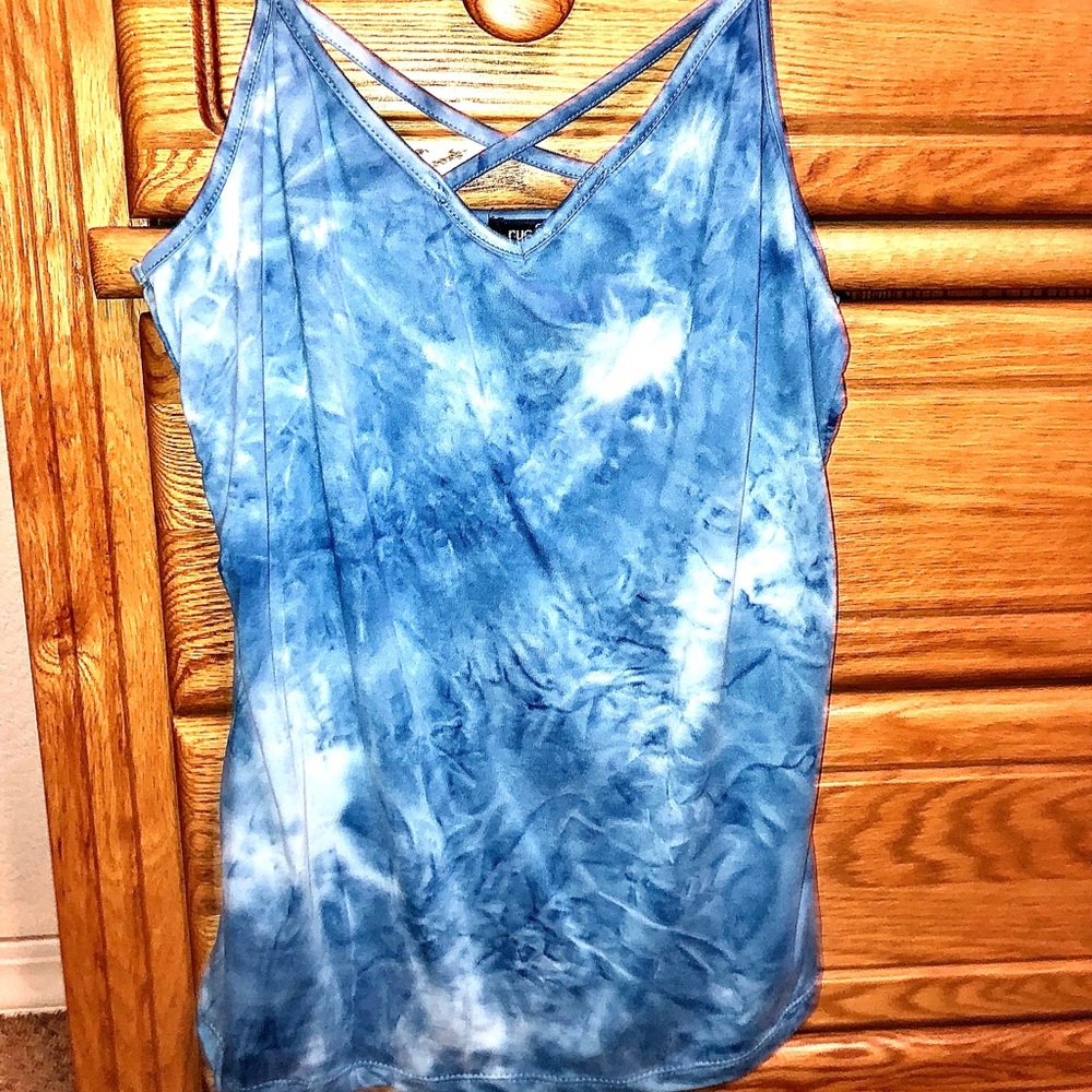 Blue Tie Dye Tank Top